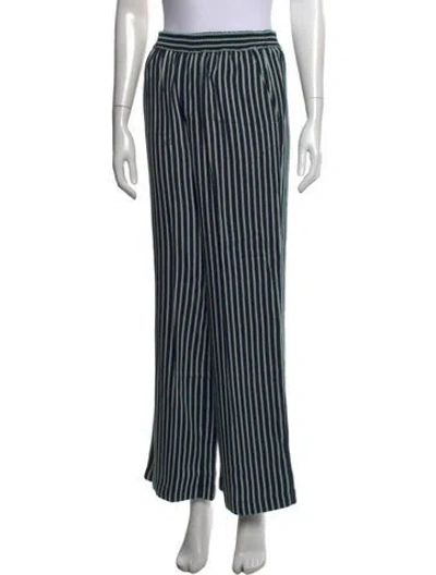 Pre-owned Closed Striped Wide Leg Pants In Green
