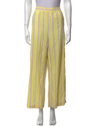 Pre-owned Closed Striped Wide Leg Pants In Green/yellow