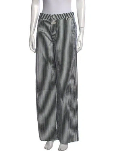 Pre-owned Closed Striped Wide Leg Pants In Multicolor