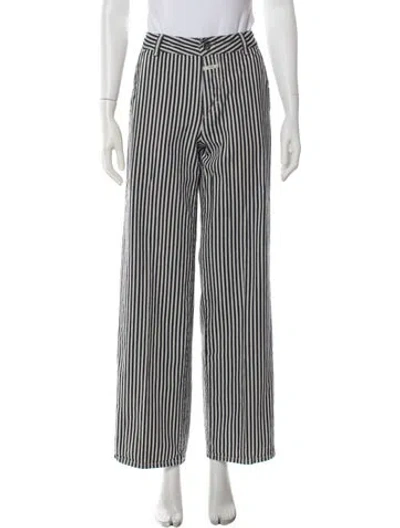 Pre-owned Closed Striped Wide Leg Pants In White