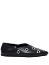 Closed Stud-detailed Ballet Flats In Black