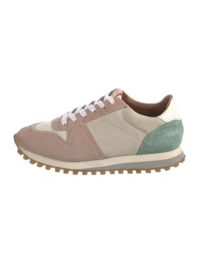 Pre-owned Closed Suede Colorblock Pattern Sneakers In Neutral