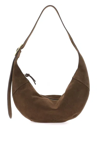 CLOSED CLOSED SUEDE HALFMOON HOBO LEATHER BAG