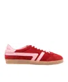 Closed Suede Panelled Sneakers In Red