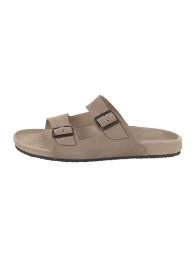 Pre-owned Closed Suede Slides In Neutral