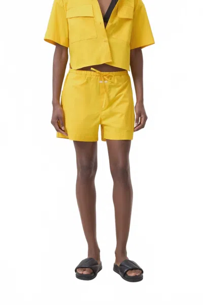 Closed Summer Shorts In Mango In Yellow