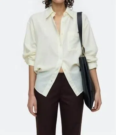 Closed Super Soft Button Down Top In Vanilla