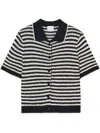Closed Striped Cotton Cardigan In Black