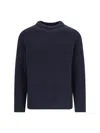 Closed Navy Ribbed Knit Sweater With Crew Neckline In Blue