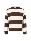 Closed Striped Crew-neck Sweater In Brown