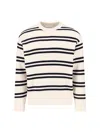 Closed Contrasting Stripe Knit Sweater With Relaxed Fit In Neutral