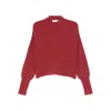 Closed Oversized Wool Blend Sweater With High Neck And Voluminous Sleeves In Red