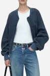 CLOSED SWEATSHIRT BOMBER JACKET IN BLUE