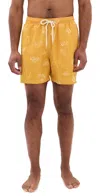 Closed Graphic-print Swim Shorts In Mango Yellow