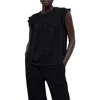 Closed T-shirt With Frills In Black In Black