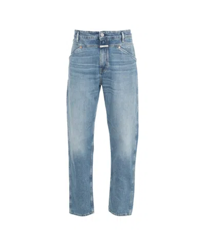 Closed Tapered Midwaist Jeans With Distressed Details In Blue