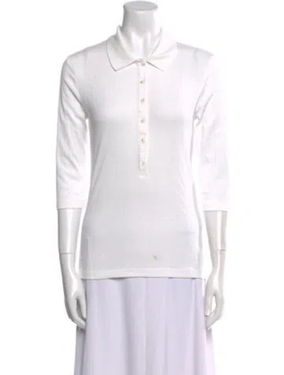 Pre-owned Closed Three-quarter Sleeve Polo In White