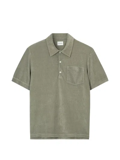 Closed Towelling Patch-pocket T-shirt In Green