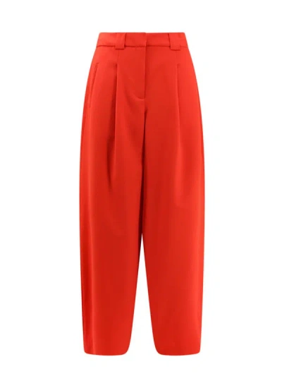 Closed Wide Leg Trousers In Red