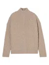 Closed Troyer Diamond-patterned Half-zip Sweater In Neutral