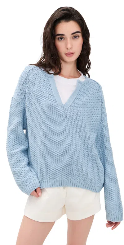Closed Tunic Long Sleeve Sweater Dove Blue
