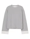 Closed Turn-up Long-sleeve Sweatshirt In Gray