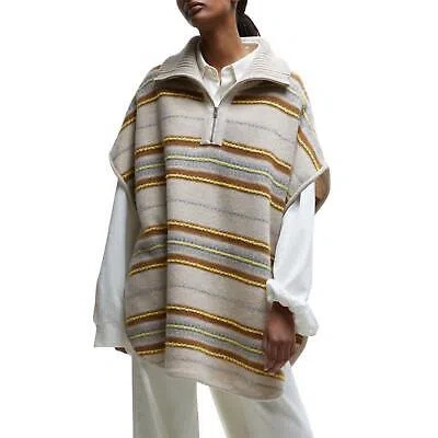 Pre-owned Closed Turtle Neck Poncho Sweater For Women - Size One Size In Beige