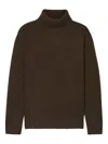 Closed Turtleneck Ribbed Sweater In Brown