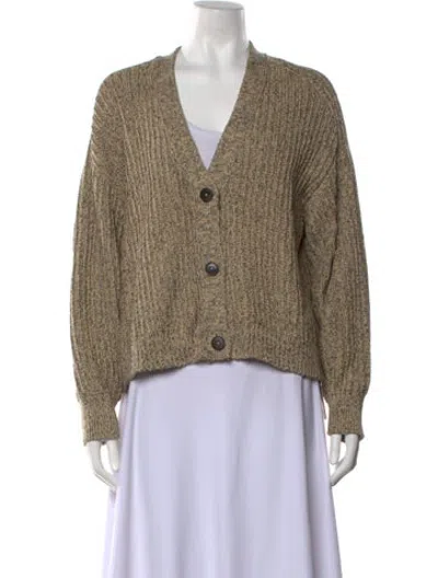 Pre-owned Closed Tweed Pattern V-neck Sweater In Neutrals