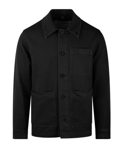 Closed Twill-weave Shirt Jacket In Black