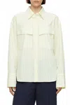 Closed Utility Button Down Shirt In Lemon Yellow In White