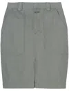 Closed Cotton Midi Skirt In Green