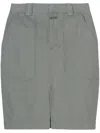Closed Cotton Midi Skirt In Green