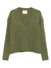 Closed Wool Blend V-necked Cardigan In Green