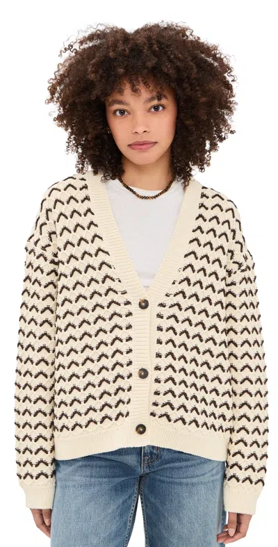 Closed V Neck Cardigan Witherit Beige In Brown