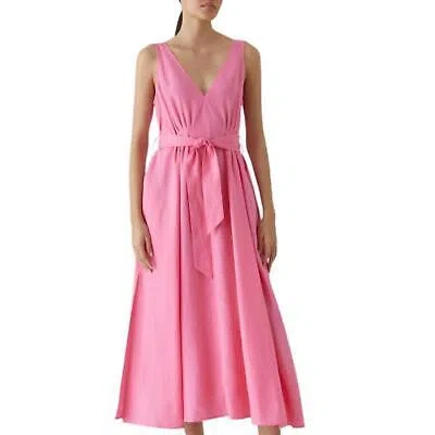 Pre-owned Closed V-neck Dart Dress For Women - Size M In Pink Lillies
