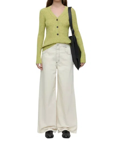 Closed V-neck Henley Tee In Primary Yellow In Multi