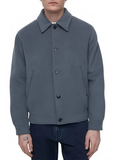 Closed Varsity Blouson Jacket In Washed Stone In Blue