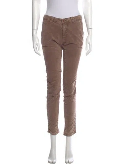 Pre-owned Closed Velour Skinny Leg Pants In Neutral