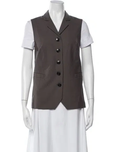 Pre-owned Closed Vest In Brown