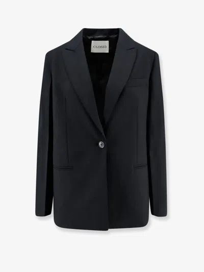 Closed Virgin Wool Blend Blazer In Black