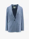 Closed Single-breasted Peak-lapel Blazer In Blue