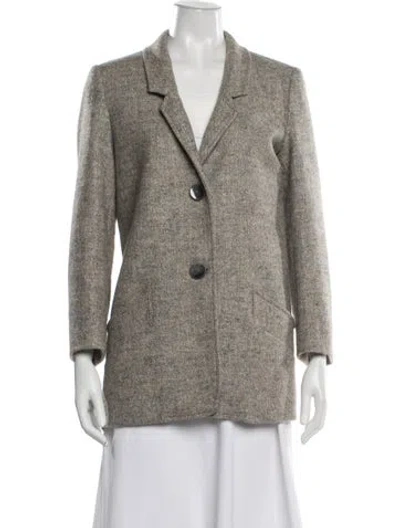 Pre-owned Closed Virgin Wool Tweed Pattern Blazer In Neutrals