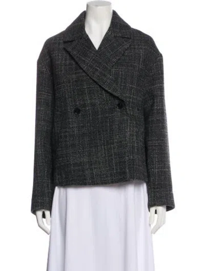 Pre-owned Closed Virgin Wool Tweed Pattern Blazer W/ Tags In Gray