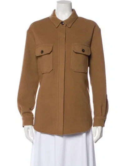 Pre-owned Closed Virgin Wool Utility Jacket In Brown