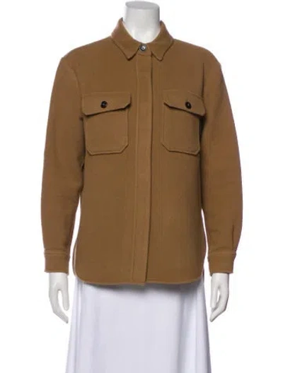 Pre-owned Closed Virgin Wool Utility Jacket In Brown