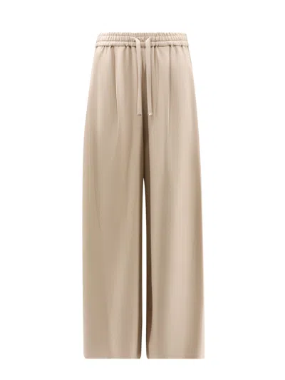 Closed Viscose Trouser With Frontal Pinces In Neutral