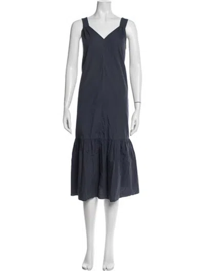 Pre-owned Closed V-neck Long Dress In Blue