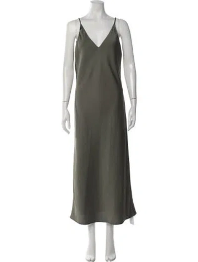 Pre-owned Closed V-neck Long Dress In Green
