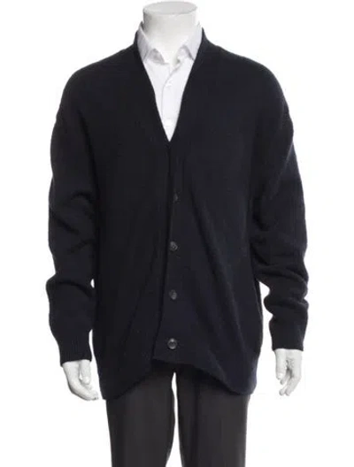 Pre-owned Closed V-neck Long Sleeve Cardigan In Blue